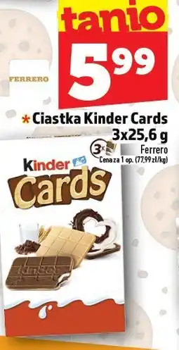 Topaz Ciastka Kinder Cards 3x25,6g Ferrero oferta