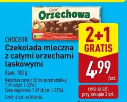 ALDI Czekolada mleczna z całymi orzechami laskowymi Choceur oferta