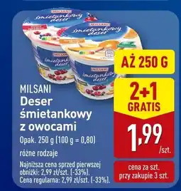 ALDI Deser śmietankowy z owocami Milsani oferta