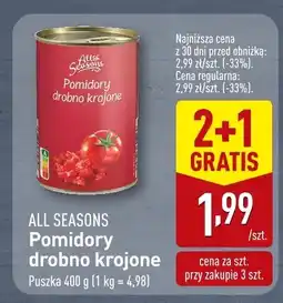 ALDI Pomidory drobno krojone All Seasons oferta