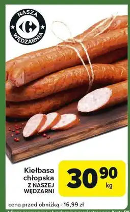 Carrefour Express Kiełbasa chłopska z naszej wędzarni Carrefour oferta