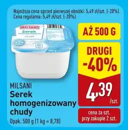 ALDI Serek homogenizowany chudy Milsani oferta