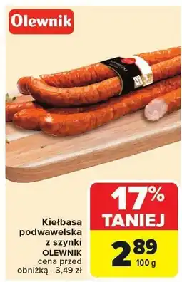 Carrefour Kiełbasa podwawelska z szynki Olewnik oferta