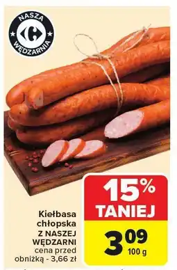 Carrefour Kiełbasa chłopska z naszej wędzarni Carrefour oferta