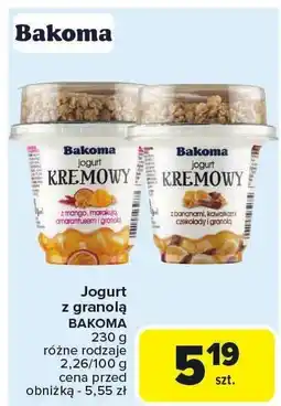 Carrefour Jogurt z granolą Bakoma oferta