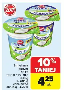 Carrefour Market Śmietana Primo Zott oferta