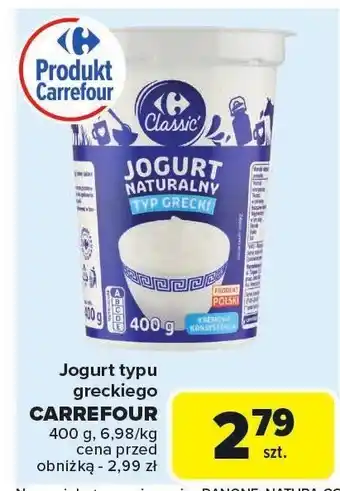 Carrefour Jogurt typu greckiego Carrefour oferta
