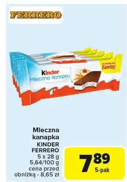 Carrefour Mleczna kanapka Kinder Ferrero oferta