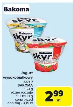 Carrefour Jogurt wysokobiałkowy Skyr Bakoma oferta