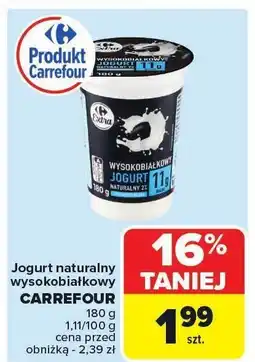 Carrefour Jogurt naturalny wysokobiałkowy Carrefour oferta