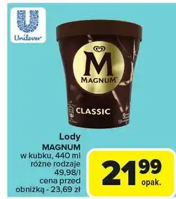 Carrefour Lody Magnum w kubku Unilever oferta