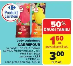 Carrefour Market Lody sorbetowe Carrefour na patyku oferta