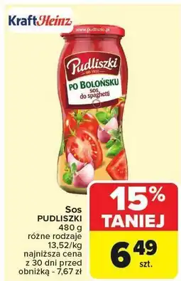 Carrefour Sos Pudliszki po bolońsku oferta