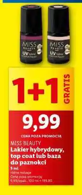 Lidl MISS BEAUTY Lakier hybrydowy, top coat lub baza do paznokci oferta