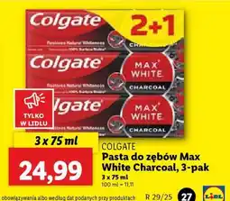 Lidl Colgate Pasta do zębów Max White Charcoal, 3-pak oferta