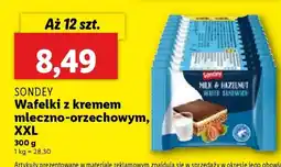 Lidl SONDEY Wafelki z kremem mleczno-orzechowym, XXL oferta