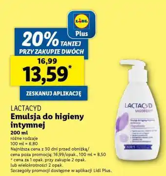 Lidl LACTACYD Emulsja do higieny intymnej oferta