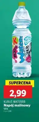 Lidl KUBUŚ WATERRR Napój malinowy oferta