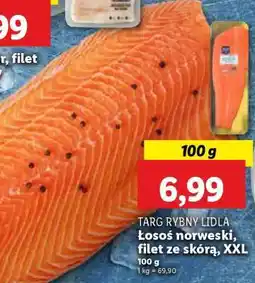 Lidl Łosoś norweski, filet ze skórą, XXL oferta