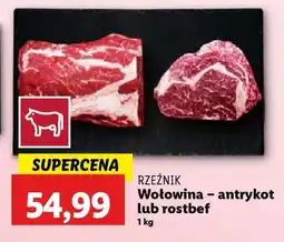 Lidl Wołowina - antrykot lub rostbef oferta