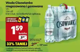 Delikatesy Centrum Woda Cisowianka niegazowana i gazowana oferta