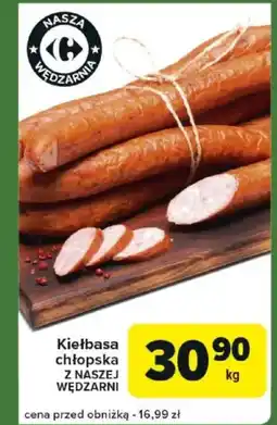 Carrefour Kiełbasa chłopska z naszej wędzarni oferta