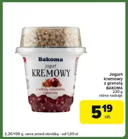 Carrefour Jogurt kremowy z granolą bakoma oferta