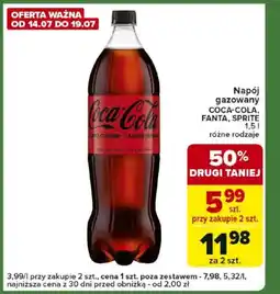 Carrefour Napój gazowany coca-cola, fanta, sprite oferta