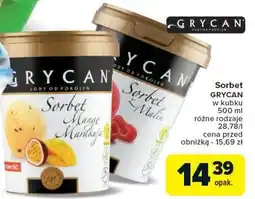 Carrefour Sorbet Grycan w kubku 500ml oferta