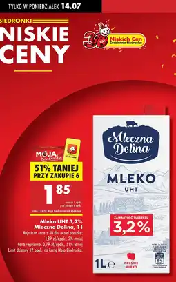 Biedronka Mleko UHT 3.2% Mleczna Dolina oferta
