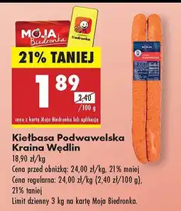 Biedronka Kiełbasa Podwawelska Kraina Wędlin oferta