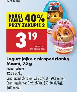 Biedronka Jogurt jajko z niespodzianką Miami oferta