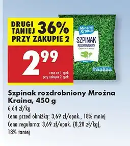 Biedronka Szpinak rozdrobniony Mroźna Kraina oferta