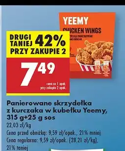 Biedronka Panierowane skrzydełka z kurczaka w kubełku Yeemy oferta