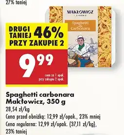 Biedronka Makaron spaghetti carbonara Makowicz oferta