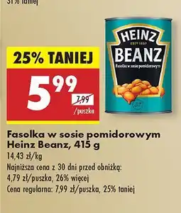 Biedronka Fasolka w sosie pomidorowym Heinz Beanz oferta