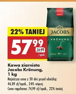 Biedronka Kawa ziarnista Jacobs Krönung oferta