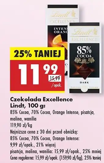 Biedronka Czekolada Excellence Lindt oferta