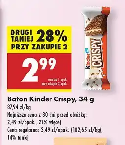 Biedronka Baton Kinder Crispy oferta