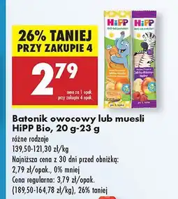 Biedronka Batonik owocowy HIPP Bio 20g-23g oferta