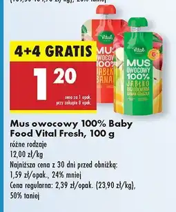 Biedronka Mus owocowy Baby Food Vital Fresh 100g oferta