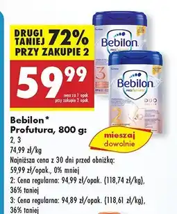 Biedronka Mleko modyfikowane Bebilon Profutura 800g 2,3 oferta