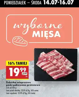 Biedronka Żeberka wieprzowe paski pakowane próżniowo Kraina Mięs oferta
