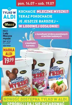 ALDI Lody Mucci Mleczne myszki laskowe 462ml oferta