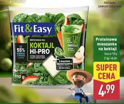 ALDI Mieszanka proteinowa Fit&Easy koktajl Hi-Pro (szpinak, marchewka, części jabłka, mięta) oferta