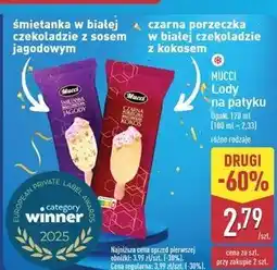ALDI Lody śmietanka jagoda Mucci oferta