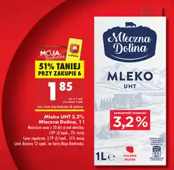 Biedronka Mleko UHT 3.2% Mleczna Dolina 1L oferta