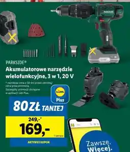 Lidl PARKSIDE Akumulatorowe narzędzie wielofunkcyjne, 3 w 1, 20 V oferta