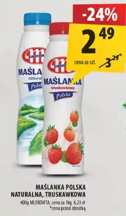 Arhelan Maślanka polska naturalna, truskawkowa Mlekovita oferta