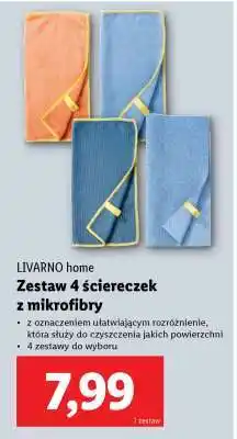 Lidl LIVARNO home Zestaw 4 ściereczek z mikrofibry oferta